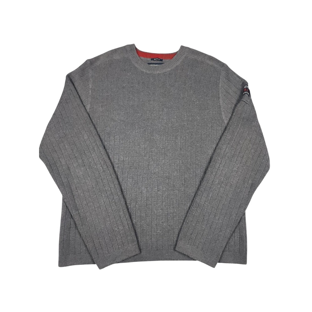 Vintage Abercrombie & Fitch Sweater Mens XL Gray Muscle A92 Ribbed Crewneck